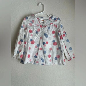 Gymboree toddler girls long sleeve lined woven bubbles with stars shirt size 4